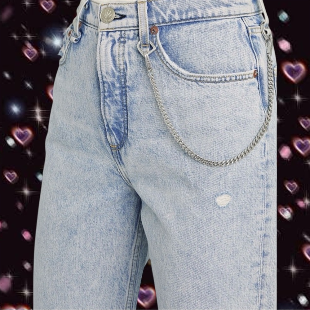Rag And Bone Ruth Super High Rise Chain Jeans Sz 30 90s Denim Pants Grunge - Picture 7 of 16